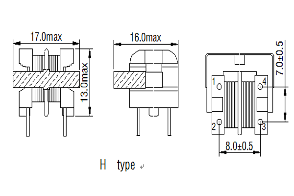 uu9 common mode line filter inductor 