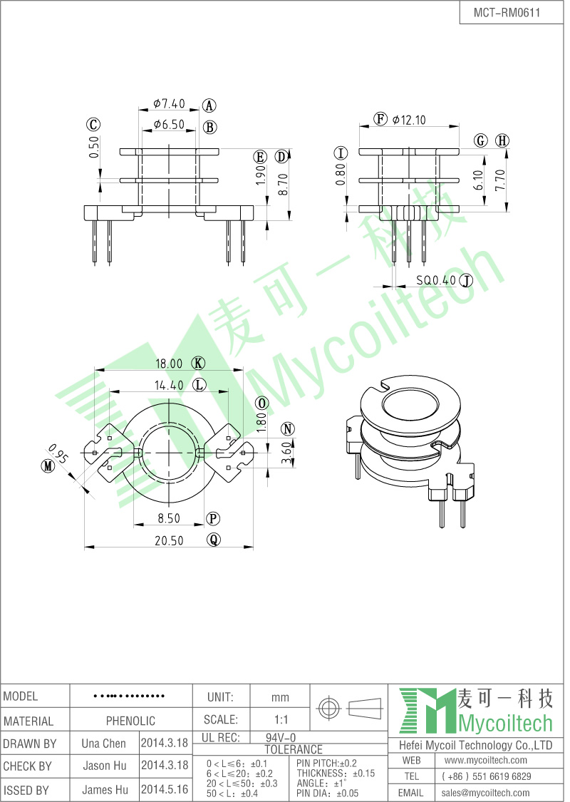 high quality RM6 bobbin transformer bobbin manufacturer