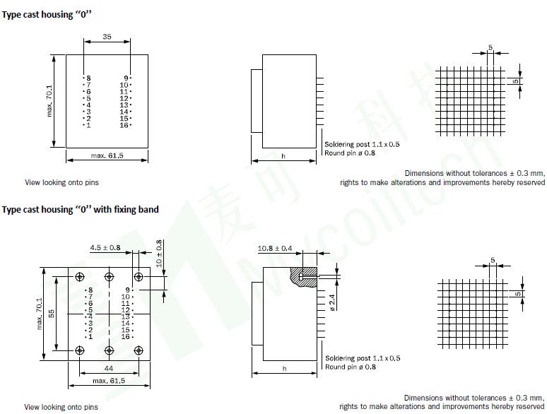 EI Series PCB Mount Encapsulated Transformers 