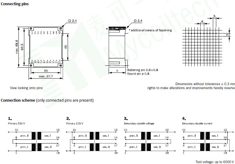 Low Frequency/Epoxy UI Series Electronic Encapsulated Transformers