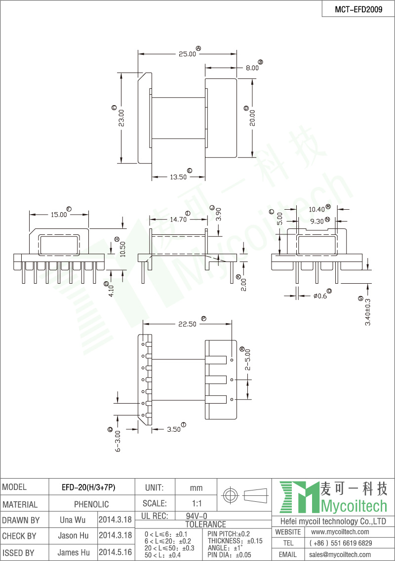 Latest High Quality Inductor Bobbin EFD20