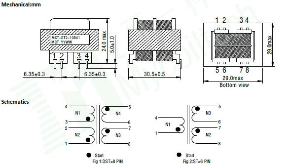 PCB Mount Low Frequency Laminated Transformer