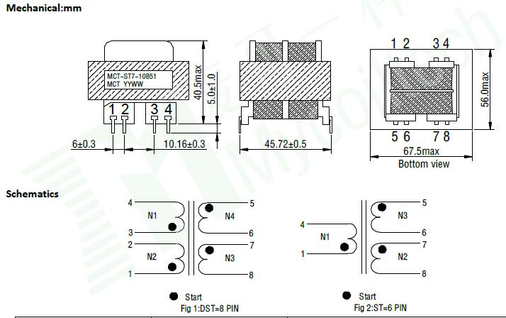 EI66 output power 36.0VA Switching Transformer 