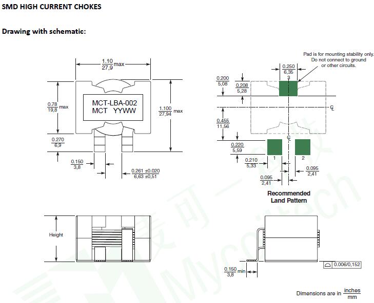 Large current shielded SMD power inductor