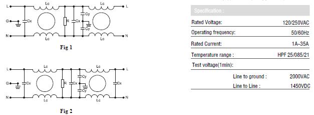 Single phase two stages EMI filter