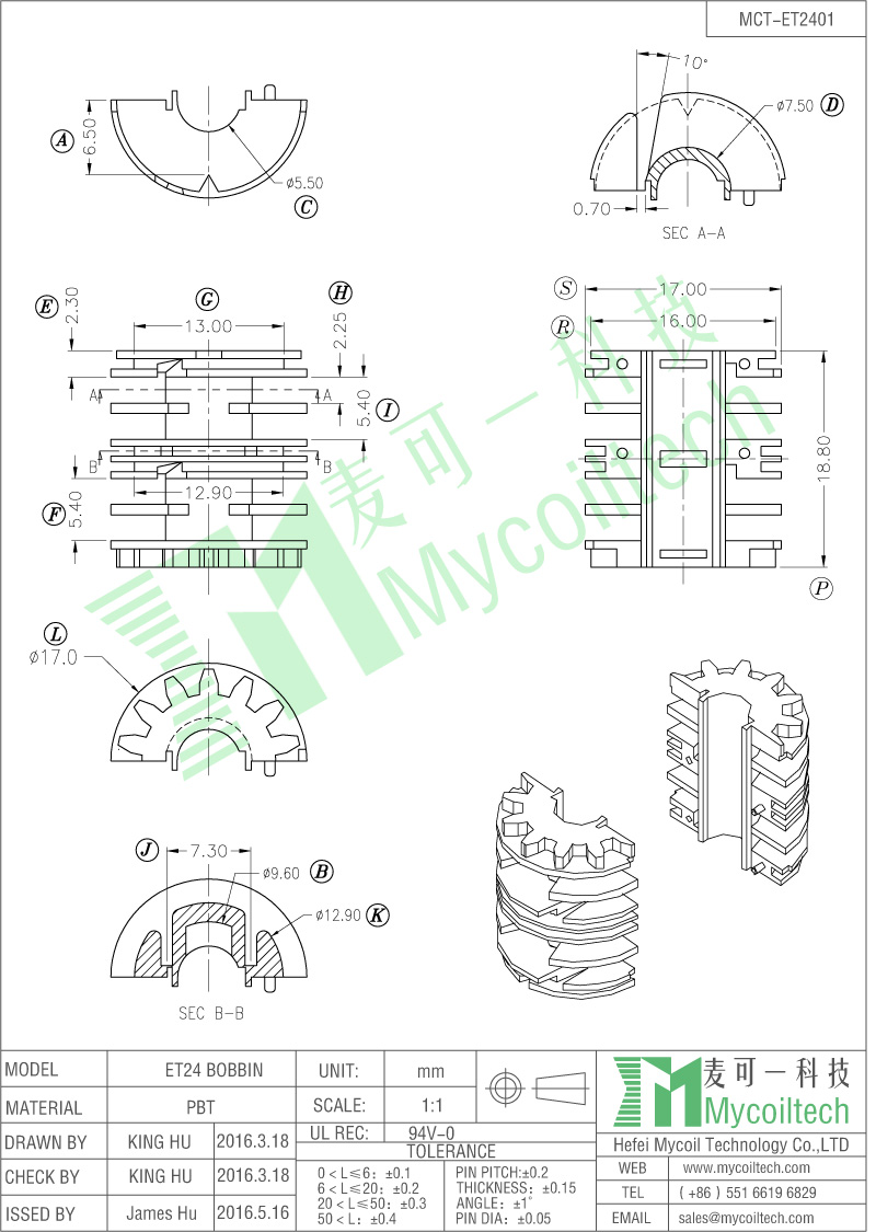 ET24 four slots bobbin