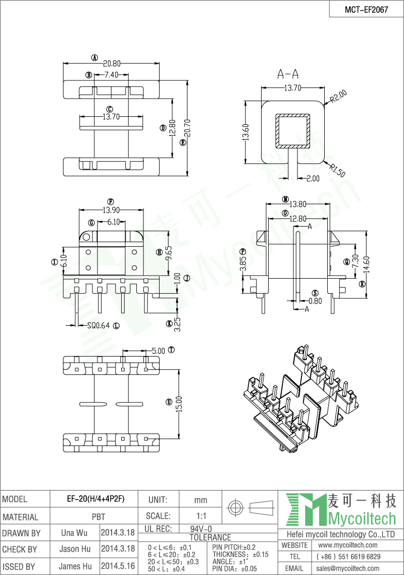 Two section coil former wholesale