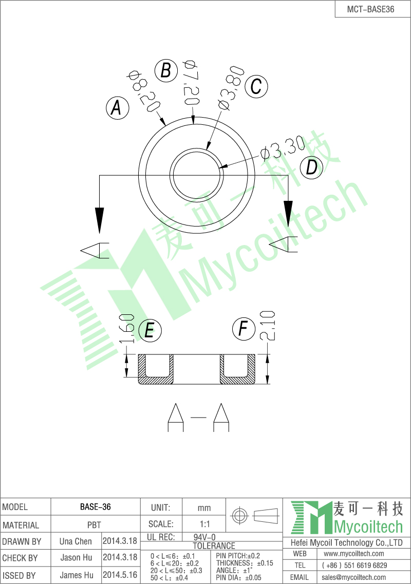 Toroidal inductor with mounting base