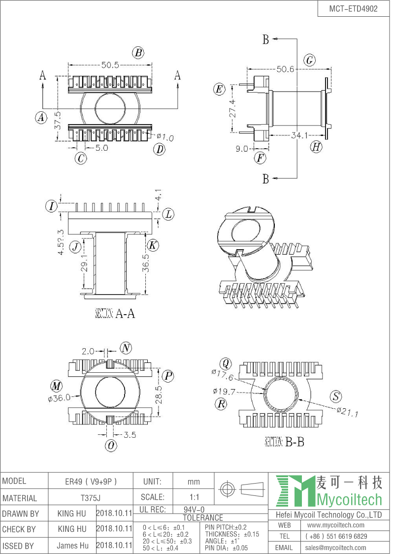 ETD49 vertical bobbin supply