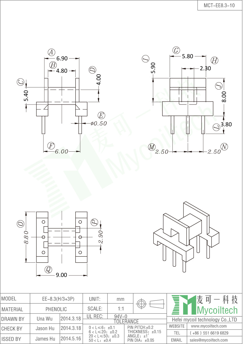 Bobbins Ee8 3 High Frequency Electronic Transformer Bobbin Factory