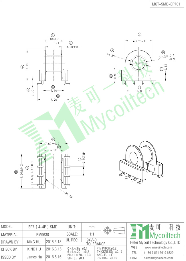 Highly reliable telecom transformer