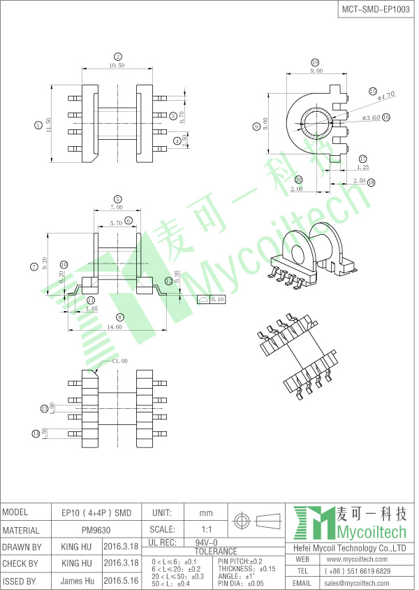 EP10 horizontal coil former