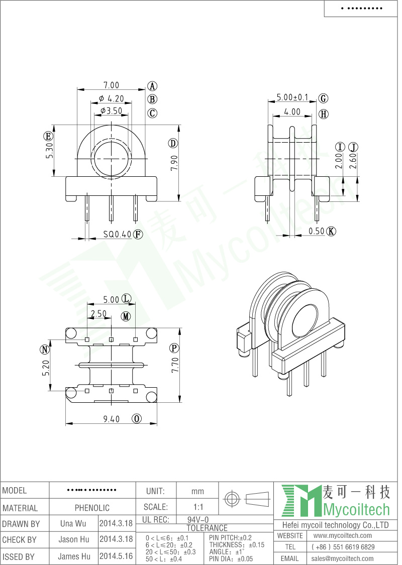 EP7 Transformer bobbin