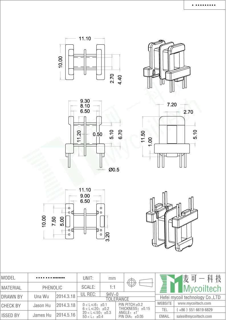 phenolic EE10 transformer bobbin supplier