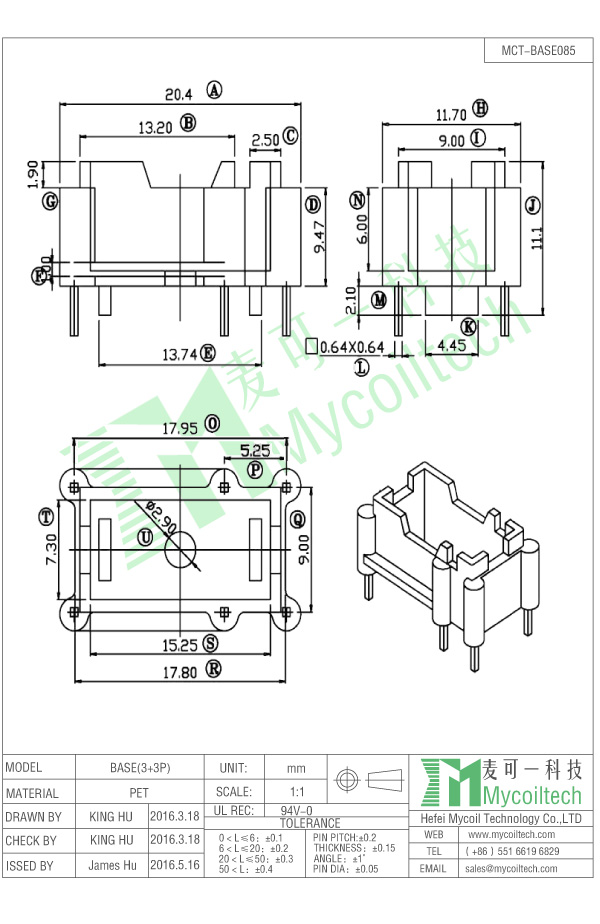 Choke inductor base