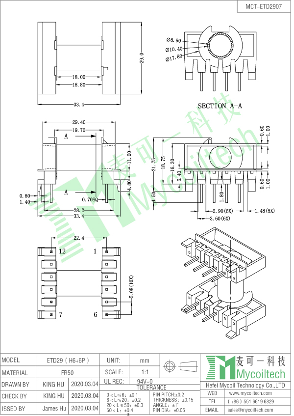 ETD29 horizontal bobbin 