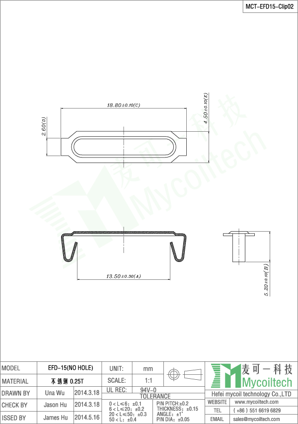 EFD15 no hole clip