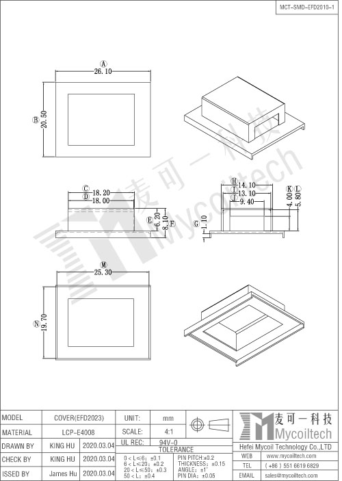 EFD20 bobbin potting case