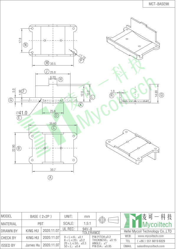 inductor base 2+2 pin