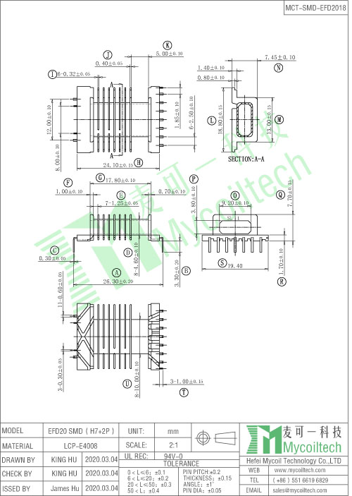 EFD20 SMD bobbin factory