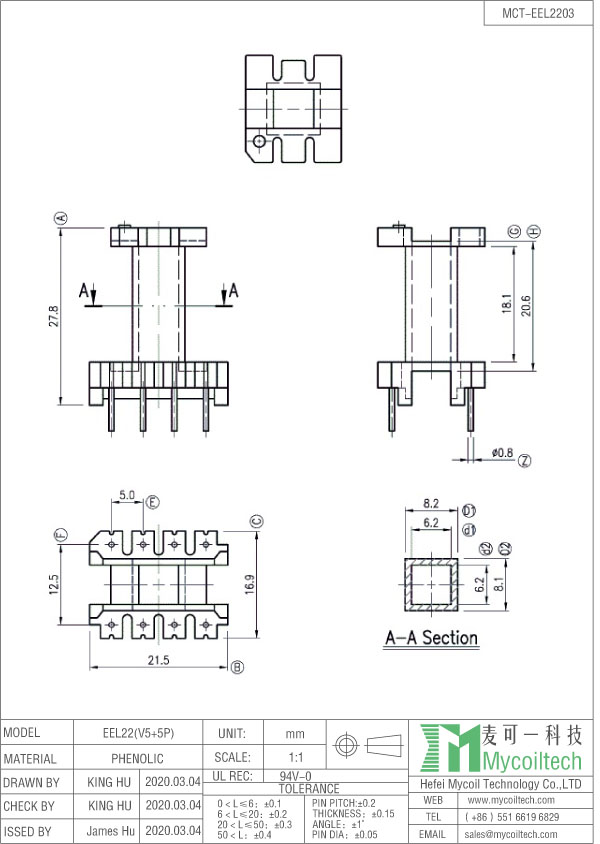 EEL22 coil bobbin factory