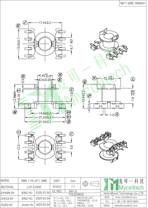 RM6 SMD bobbin