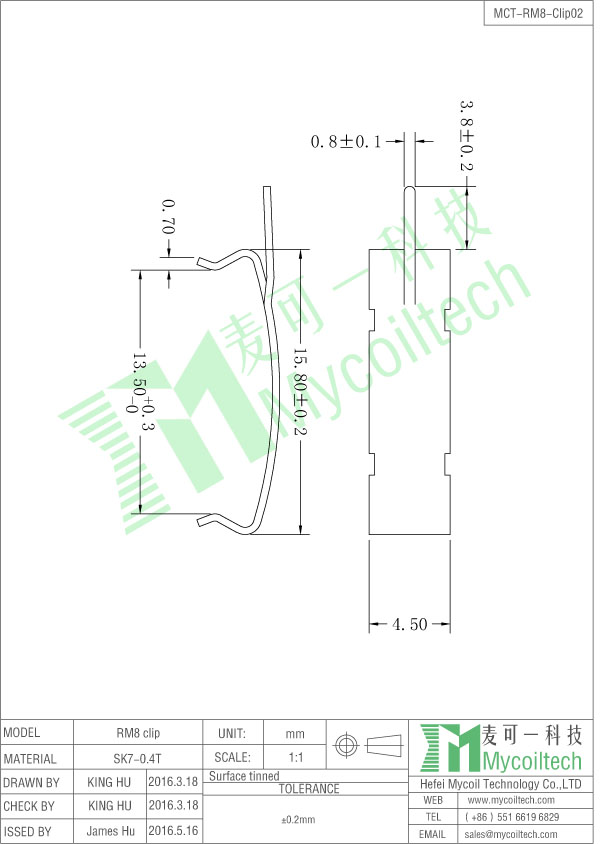 RM8 transformer with clip