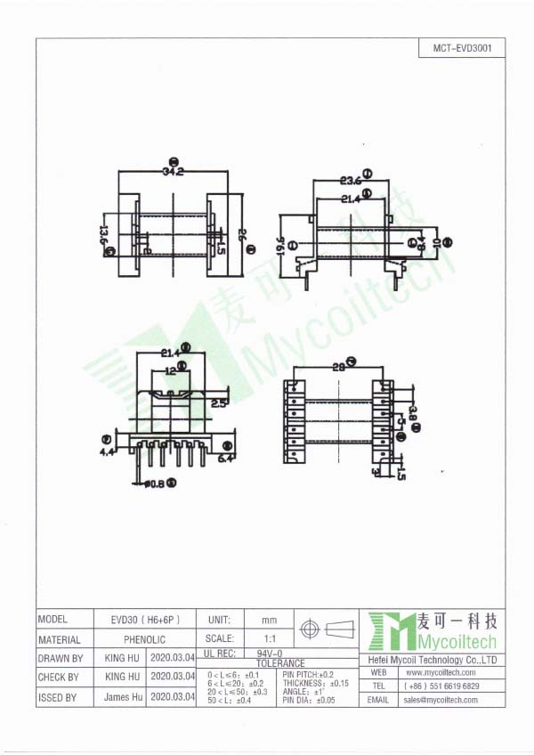 EVD30 horizontal transformer