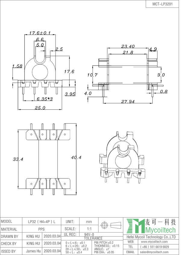 4+4 pins LP32 bobbin