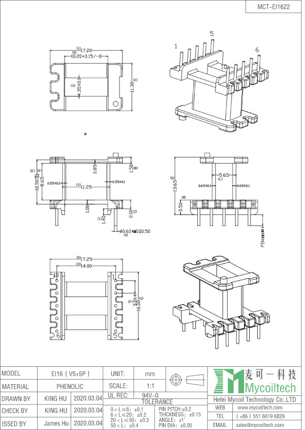 EI16 transformer bobbin