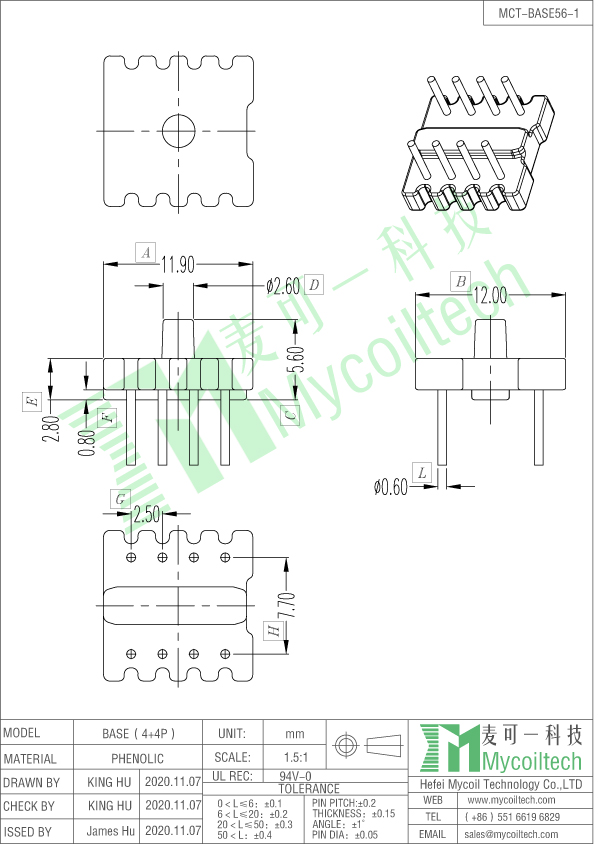 SMD inductor base