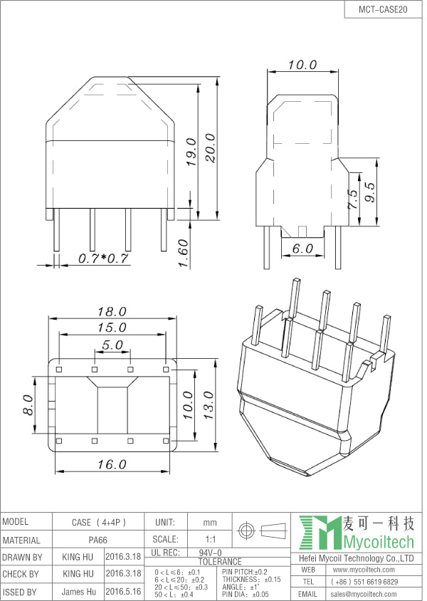 Power inductor case