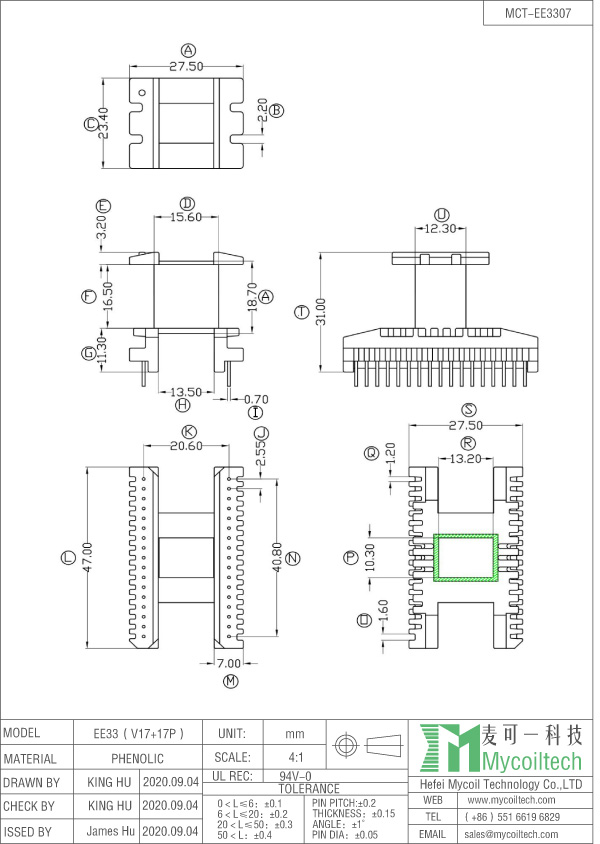 EE33 vertical bobbin 34 pins