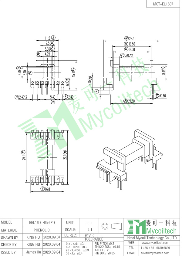 EL16 horizontal coil former