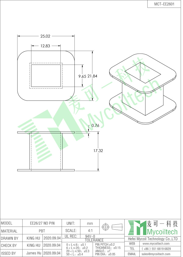 EE26 transformer bobbin factory