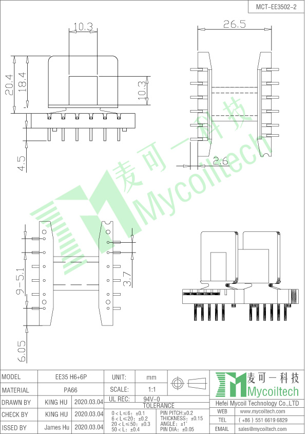 EE35 coil bobbin factory