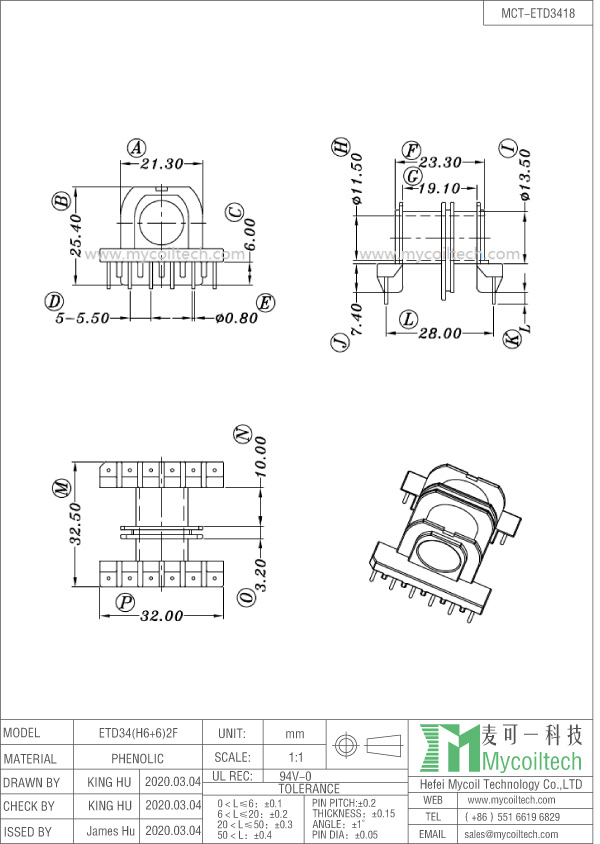 Injection tooling bobbin