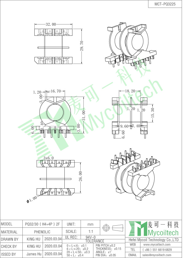 Fábrica de bobina horizontal PQ32