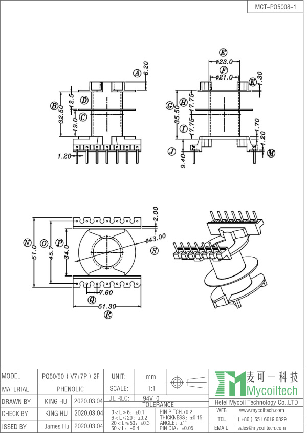 PQ50 double slots bobbin