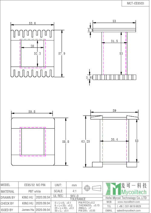 High frequency electronic transformer