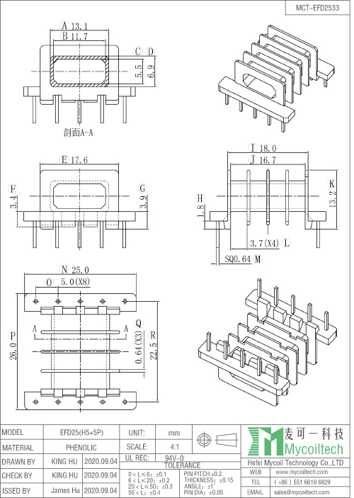 Flyback transformer frame