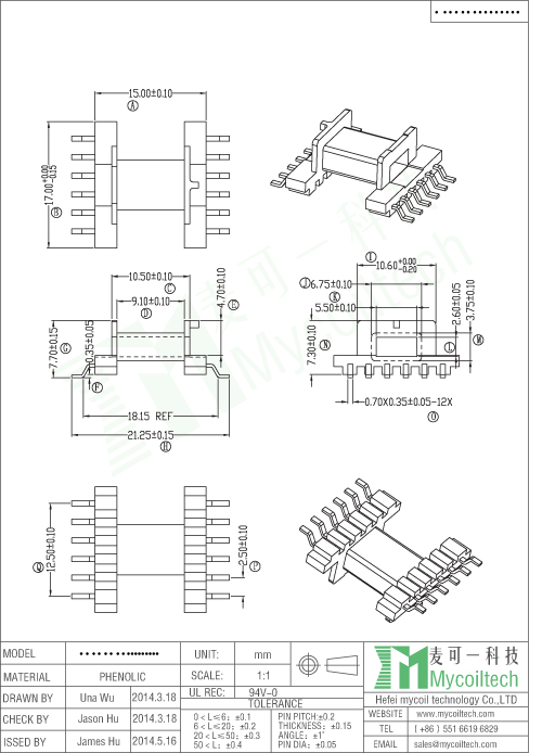 LED light transformer bobbin
