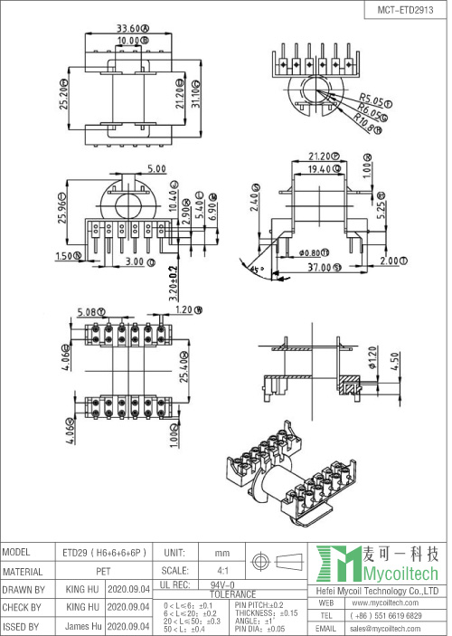 Variable frequency drive transformer bobbin