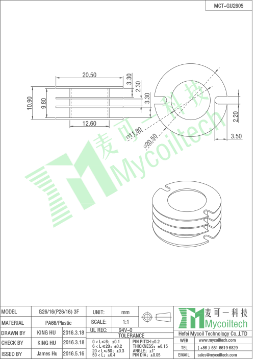 Three slots Electronic transformer bobbin accessories