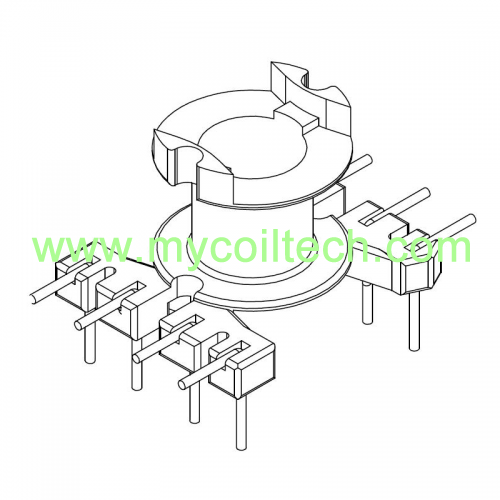 Vertical RM6 transformer bobbin