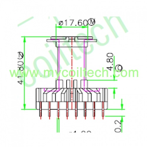 ER40 High Frequency Transformer Bobbin 16 Pin