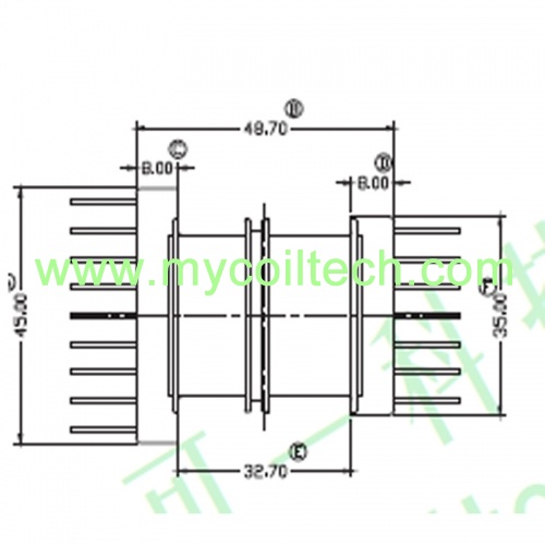 16 Pins EFD50 Horizontal Type Transformer Bobbin