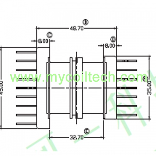 16 Pins EFD50 Horizontal Type Transformer Bobbin