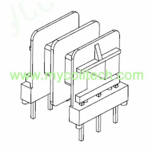 High Frequency EE19 Horizontal Transformer Nylon Material 3+3 Pin Bobbin