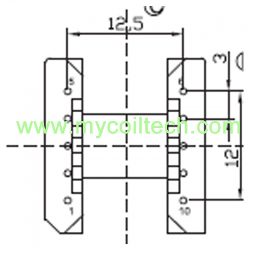 5+5 pin Transformer Bobbin Horizontal EE19 Bobbin